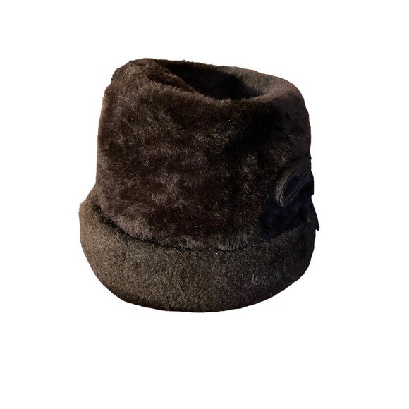 Rozanne New York Furry Winter Hat vintage brown 1970s - Picture 3 of 7